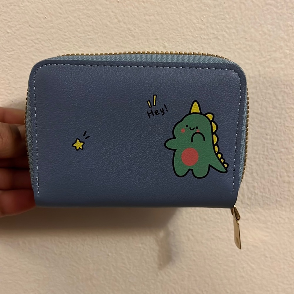 Blue Dino card wallet